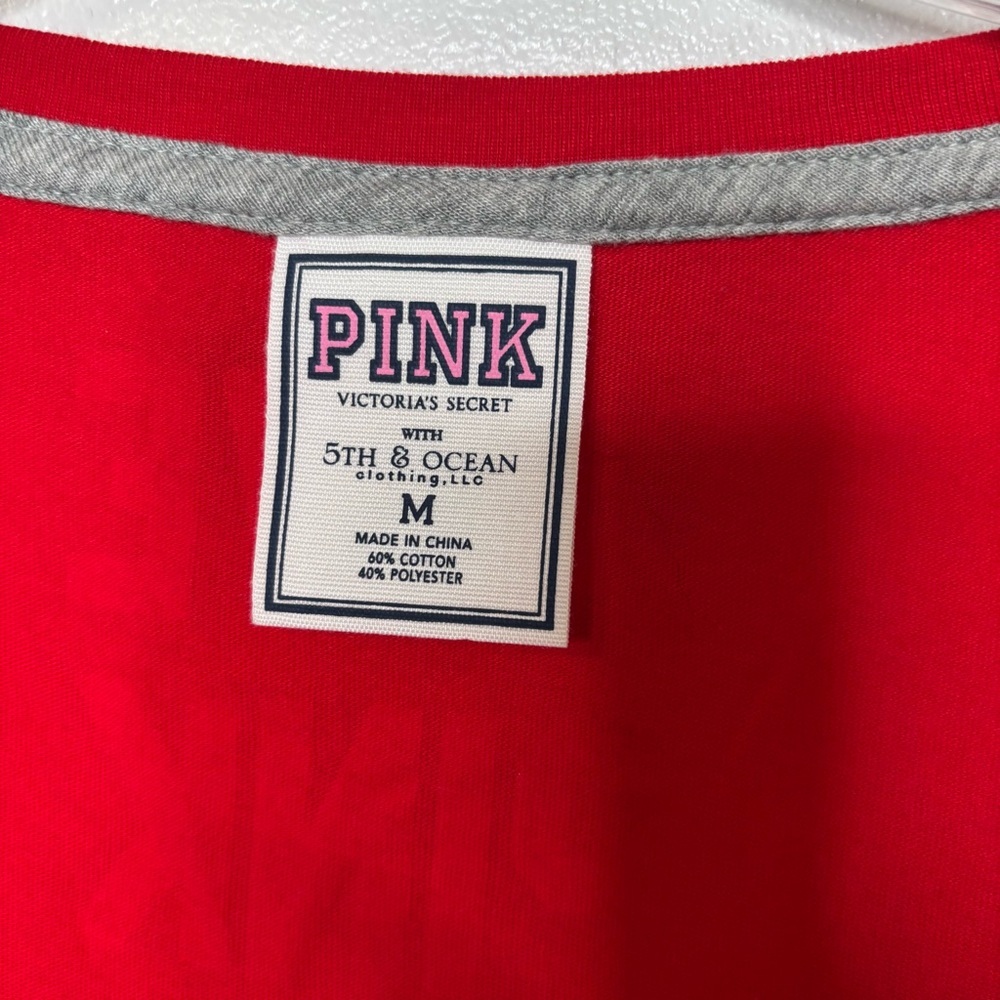 Victoria’s Secret PINK Philadelphia Phillies V-Neck Tee Women’s Medium Red - Picture 4 of 7